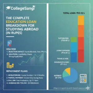 Education Loan Breakdown for Studying Abroad collegesangi